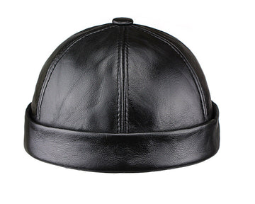 “Docker” real cowhide retro Beanies
